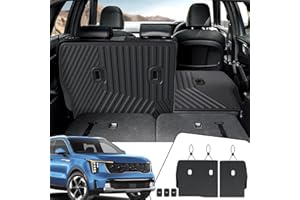 JOULARISE Backrest Mats Kick Mats for 2021-2024 2025 2026 Kia Sorento 7 Seats Bench Seat Car Mat Accessories, All Weather TPE Seat Back Cover Protector(2nd Row Kick Mats 7 Seats)