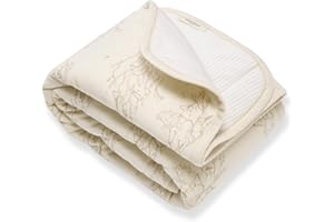 Burt's Bees Baby Reversible Blanket, Nursery, Stroller & Tummy-Time Organic Jersey Cotton Quilted Infant & Toddler Bedding