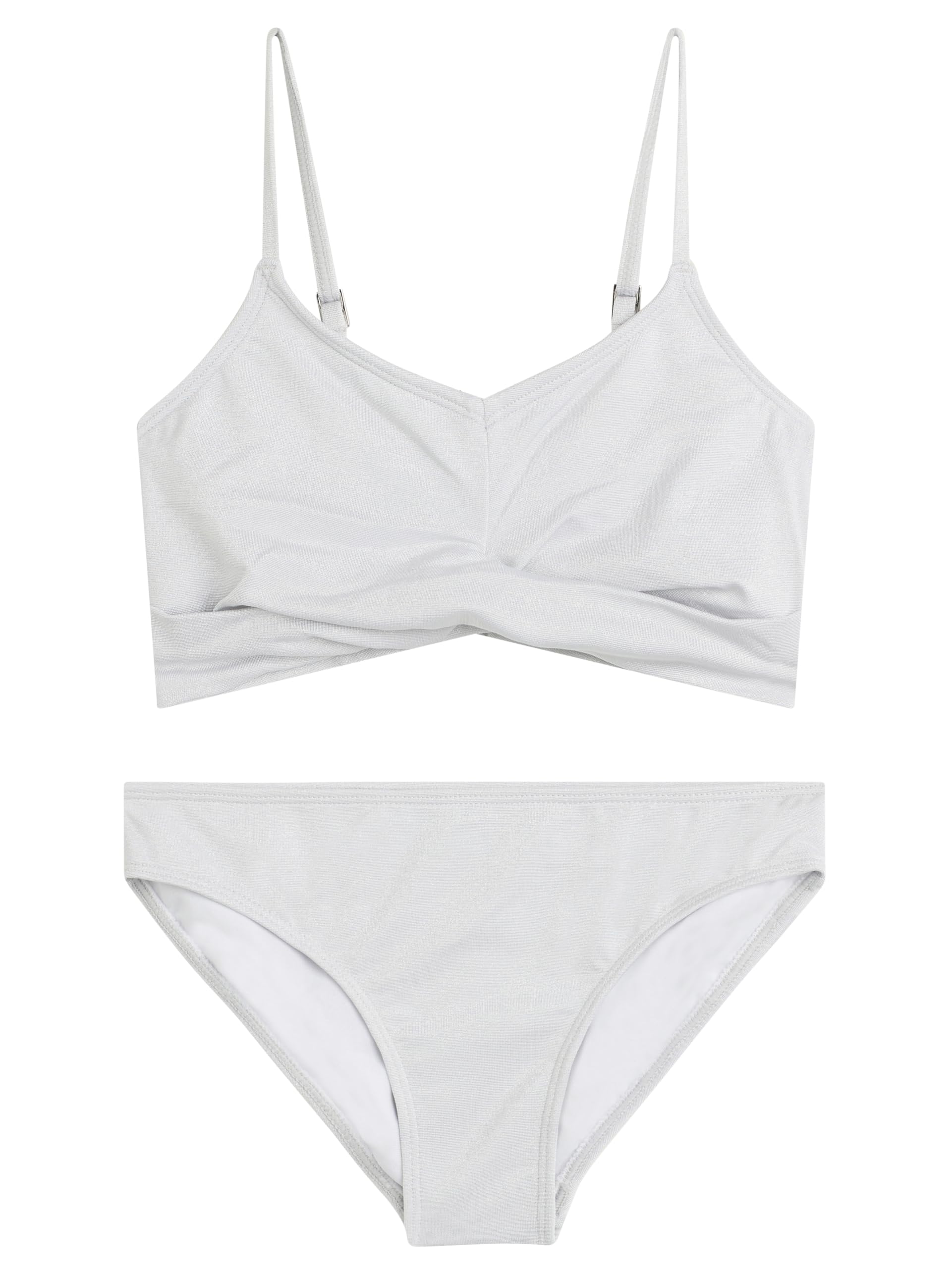Photo 1 of Kanu Surf Girls' Gracie Beach Sport UPF 50 Bikini, Sparkle Solid White