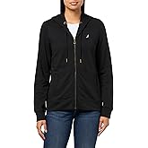 Nautica womens Solid Zipper Long Sleeve Hoodie Sweatshirt