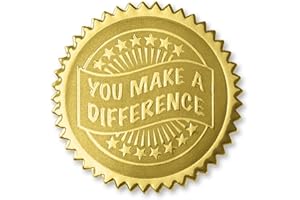 PaperDirect Deluxe Embossed You Make a Difference Gold Foil Certificate Seals, 2 Inch, Self Adhesive, 100 Count, Embossed Seals for Certificates, Achievement Award Stickers for School, Work, Diploma