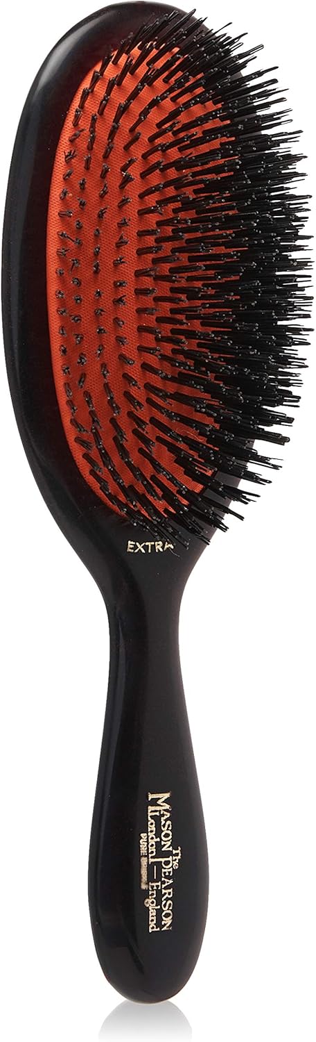 Mason Pearson B2 Extra Small Pure Bristle Hair Brush - Dark Ruby, black