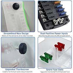 300A 12 Way Blade Fuse Block, Waterproof 12