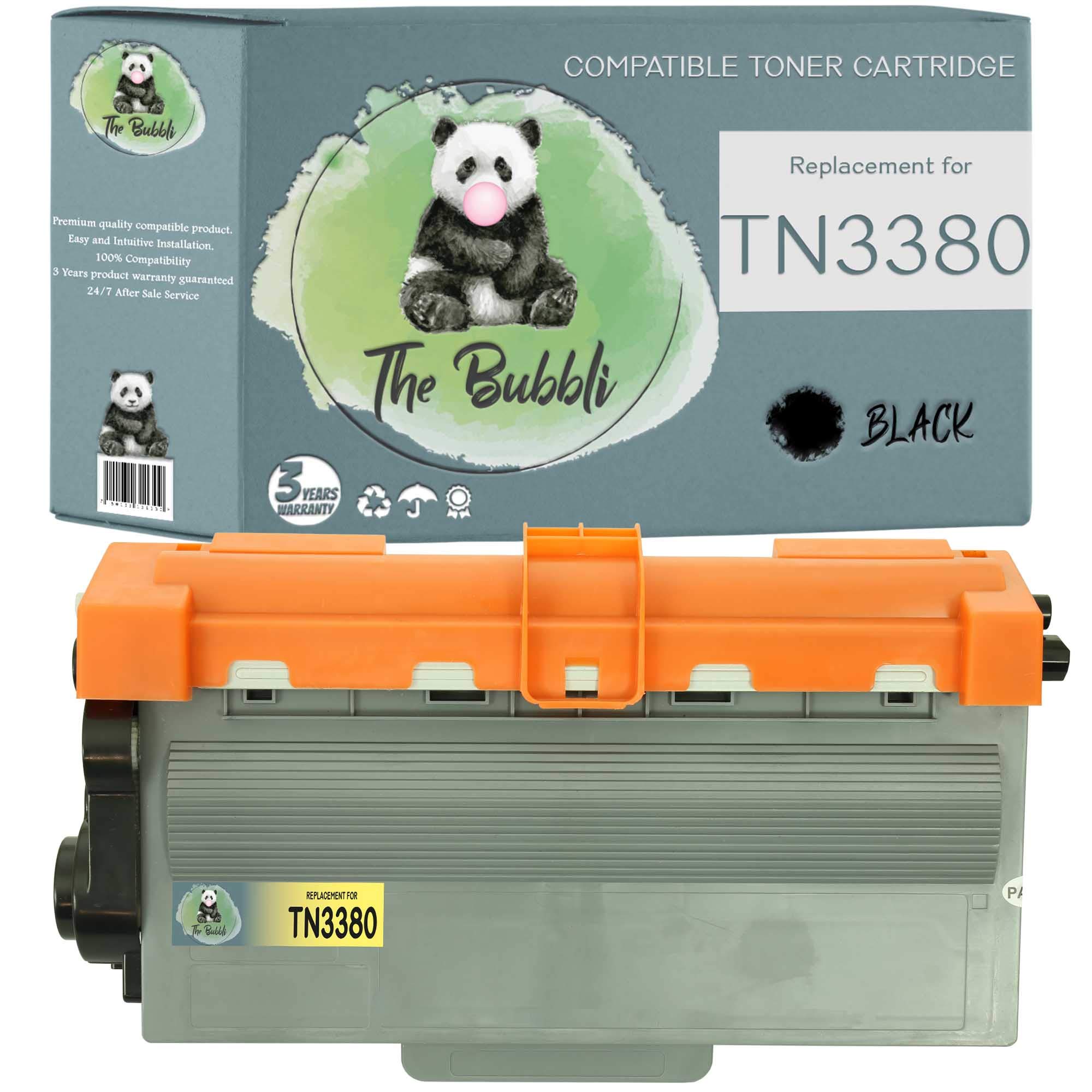 The Bubbli Original | TN-3380 TN 3380 Compatible Toner for BROTHER HL-5440D 5450DN 5450DNT 5470DW 5470DWT 6180DW 6180DWT MFC-8510DN 8520DN 8710DW 8810DW 8910DW 8950DW 8950DWT DCP-8110DN (1 BLACK)