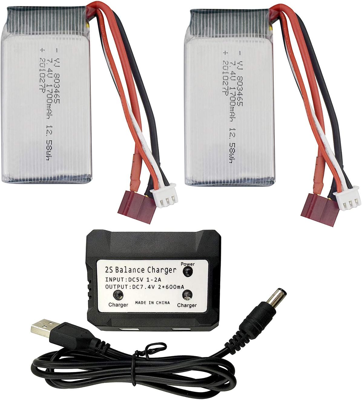 ZYGY 2PCS 7.6V 1700mah Batterie Au Lithium Pour HS175D SYMA Z6 Z6pro Photographie Aérienne Pliant Quadrirotor Accessoires Télécommande Hélicoptère Batterie Au Lithium