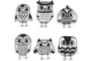 ABTOLS 6pcs Cute Owls Clear Stamps Silicone Stamp Cards with Sentiments, Fall Owl Letters Pattern Clear Stamps for Holiday Card Making Decoration and DIY Scrapbooking Album DIY Crafts