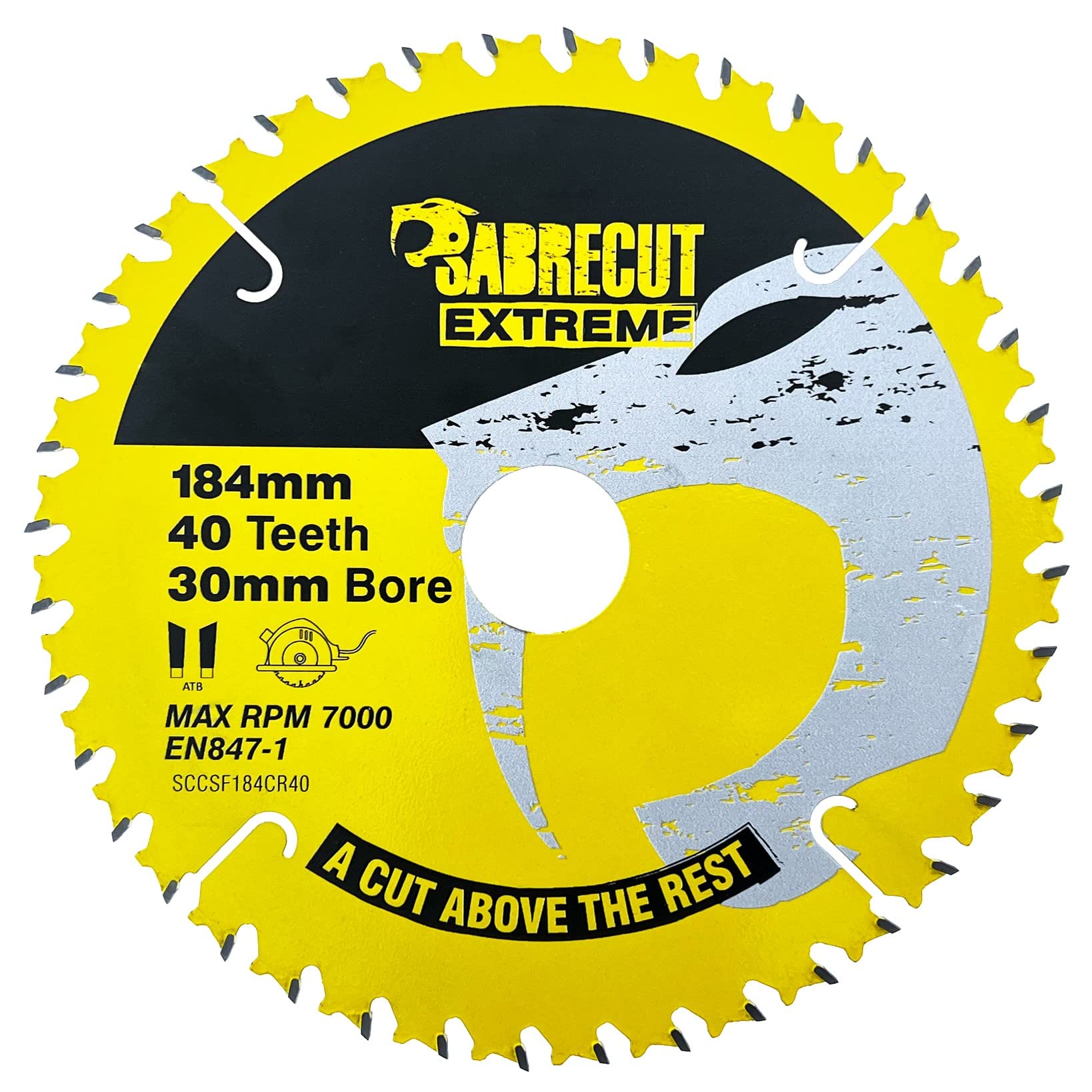 1 x SCCSF184CR40 SabreCut 184mm 40T x 30mm Bore Circular Saw Blade