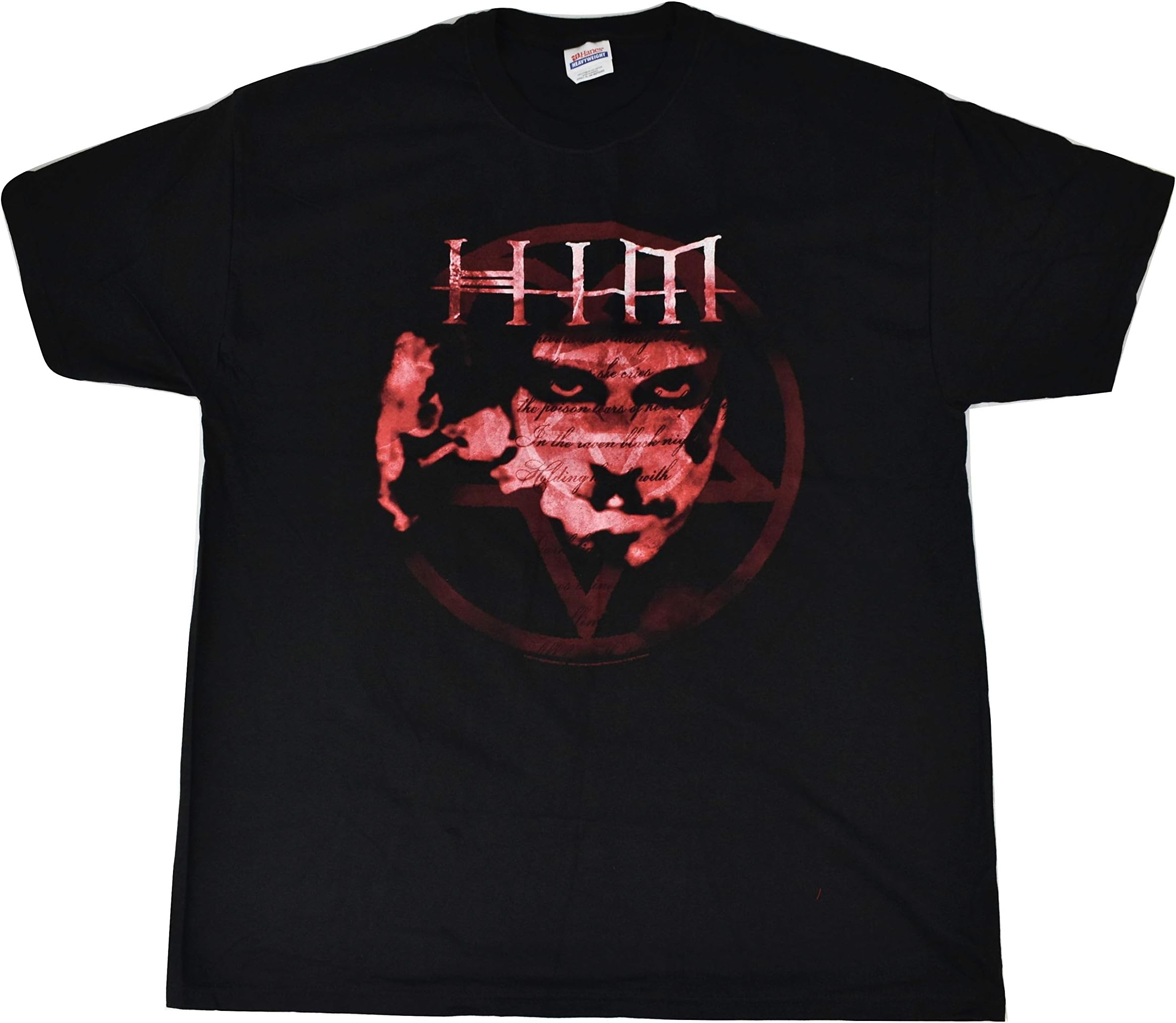 Him H.I.M. Mens His Infernal Majesty Vile Halo Heartagram Pentagram Shirt Size XL Black