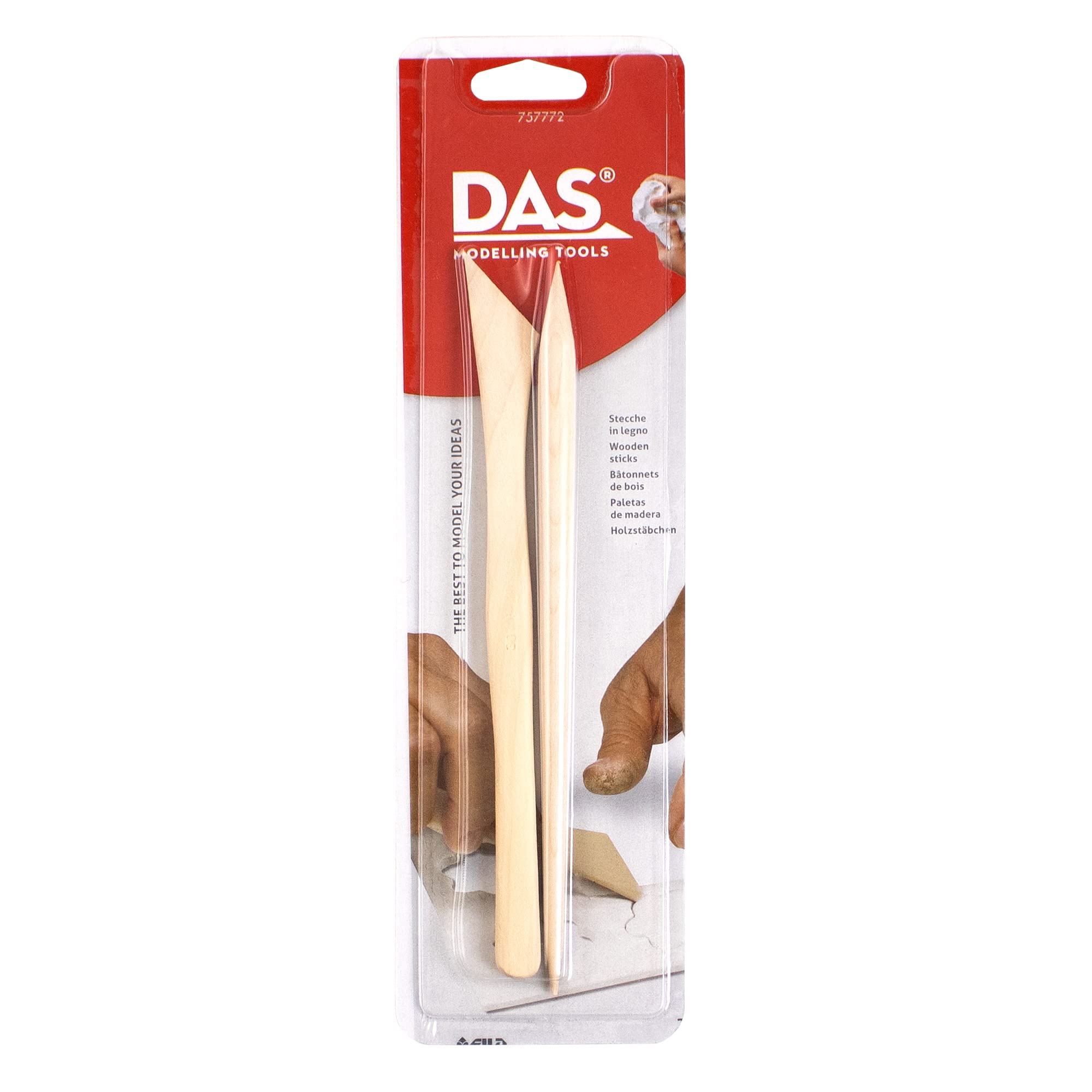 DAS Clay Wooden Modelling Sticks, 2 Pieces, For Professional Clay Users โ image 1