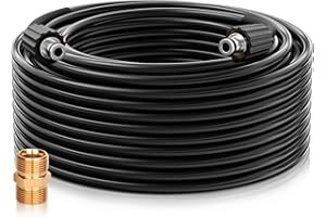 EOOIO 50FT Pressure Washer Hose, Kink Resistant Heavy Duty Power Washer Extension Replacement Hose with M22 Brass Fitting Powe for Most Brand Power Washer, 3200 PSI ﻿