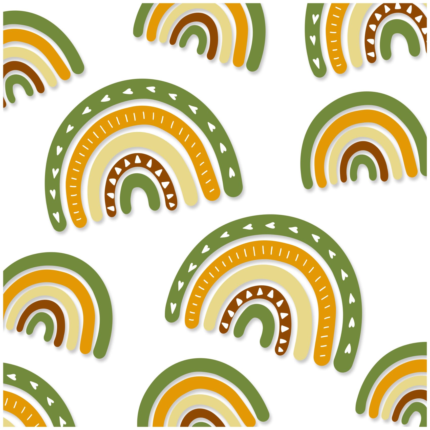 Yabaduu Y004 Rainbow Wall Sticker for Children's Room (Green/Brown)