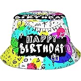 Happy Birthday Printed Bucket Hats Beach Sun Hat for Unisex Summer Travel Outdoor Cap