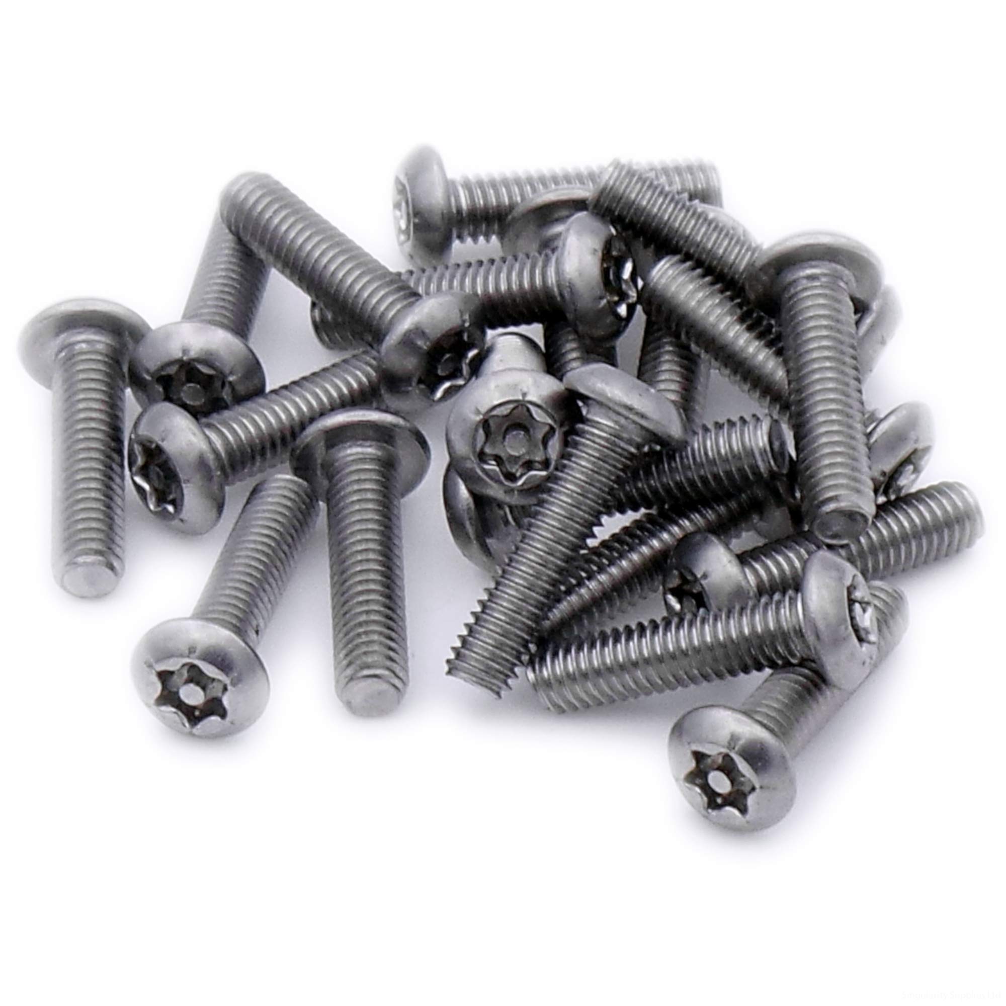 M3 (3mm x 16mm) TX Security Socket Button Machine Screw (Bolt) - Stainless Steel (A2) (Pack of 20)