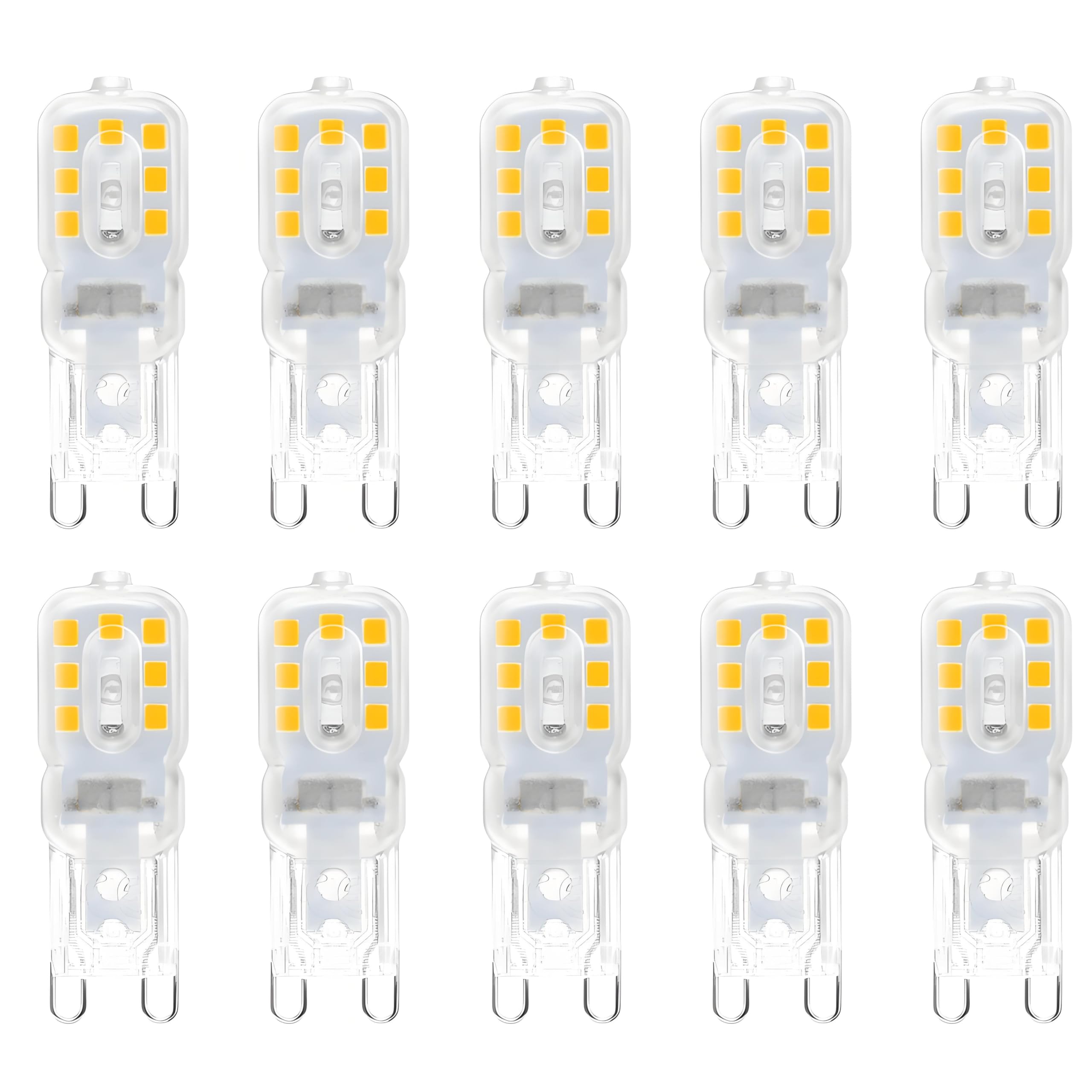 HUAMu G9 LED Bulbs Warm White, 3W, 300LM, 2700K, Equivalent to 30W Halogen, Not Dimmable for Lighting Decor, Chandelier, Pack of 10