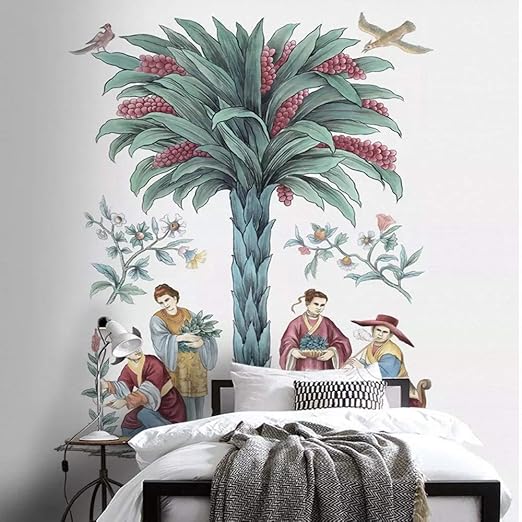 YiShuQiang Wallpaper Fototapeten Tropische Betriebsblumen-Landschaftswand Wandbilder Wohnzimmer Schlafzimmer Büro Flur Dekora