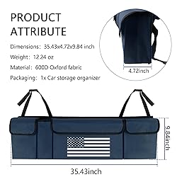 Trunk Organizer for Car,Unique US Flag Backseat Car