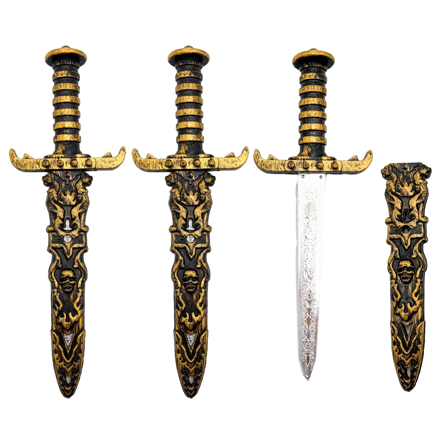 AOVNA 3Pcs Halloween Plastic Swords Toy Plastic Toy Pirate Sword Simulation Sword Toy Plastic Pirate Dagger for Halloween Party Favors Cosplay Supplies