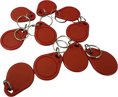 100x 13.56MHz RFID Key Fobs Red IC NFC 1K Tags ISO14443A Access