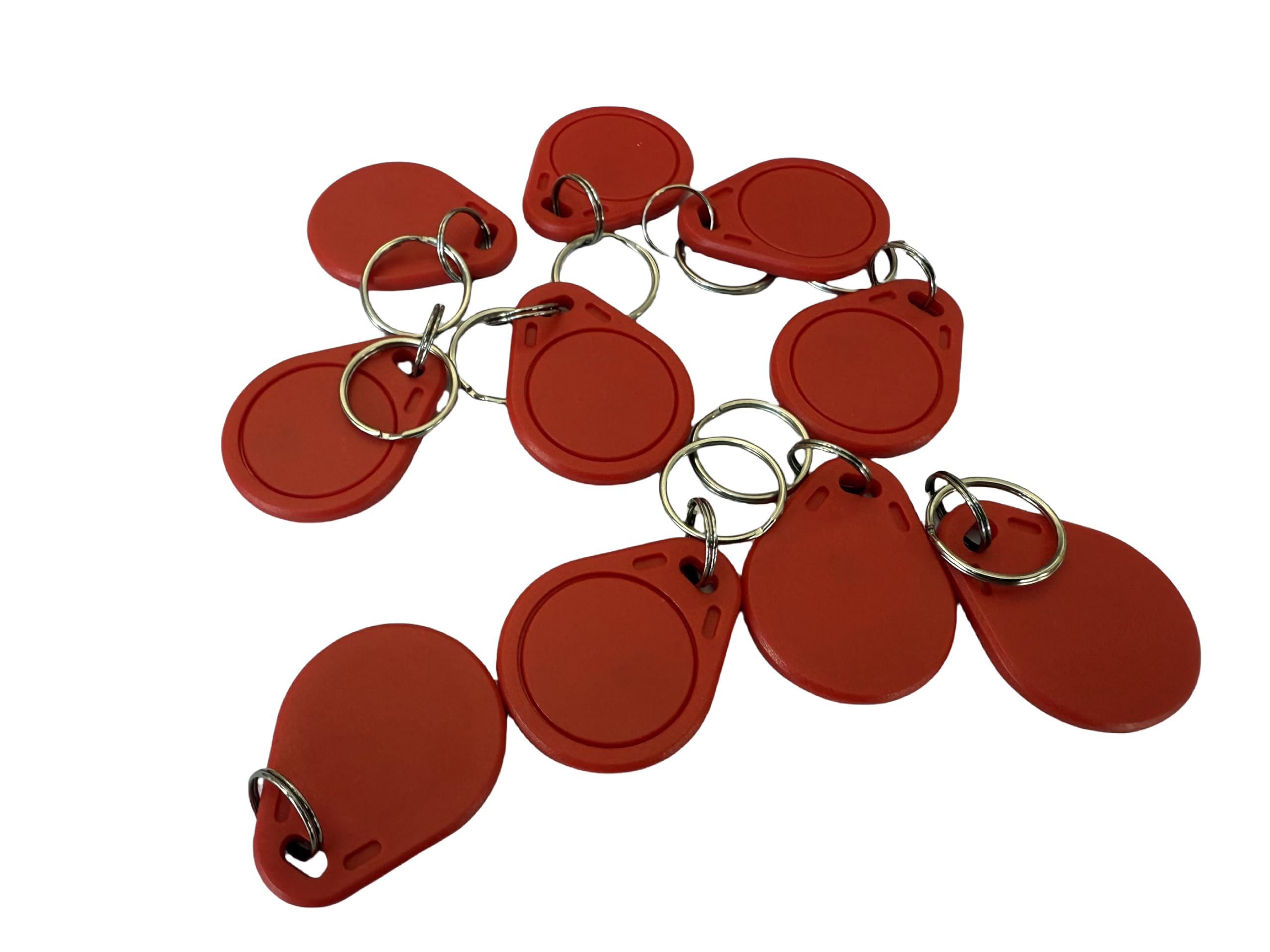 YARONGTECH ISO14443A RFID Key Fobs 13.56MHz Red Color IC Tags NFC 1K Tag For Access Controll (pack of 100)