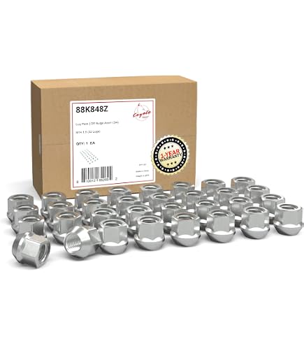 Excalibur 32 Pack Open Bulge Acorn Lug Nuts – 1/2-20 Thread, 3/4" Hex, Chrome, Conical 60 Degree Seat