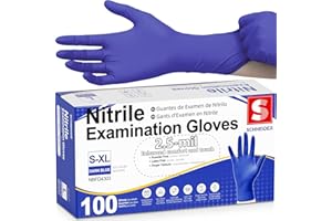 Schneider Medical Nitrile Exam Gloves, Dark Blue, Disposable Gloves, Latex-Free, Powder-Free, Food Safe for, Cooking