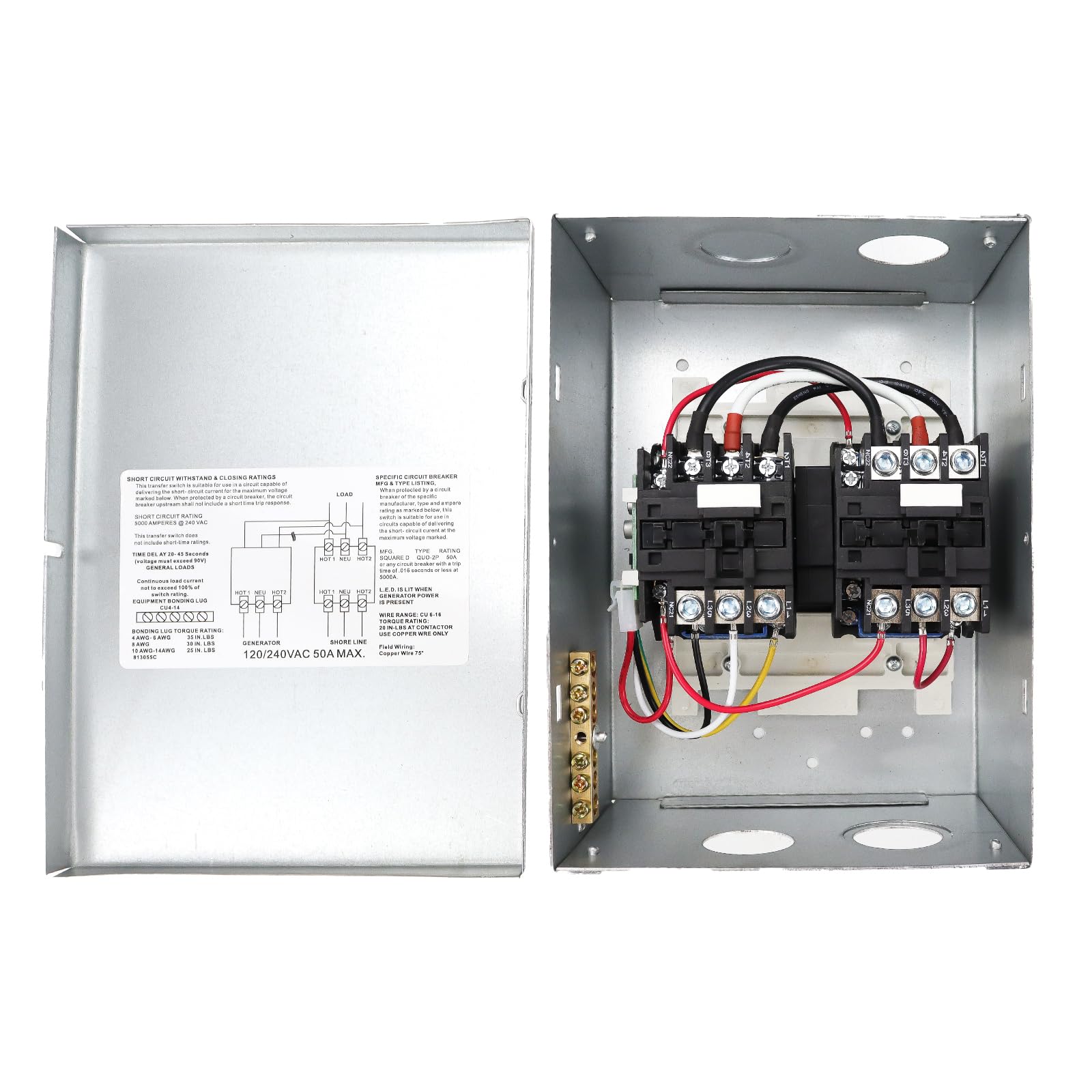 Photo 1 of USTAR RV Automatic Transfer Switch, Automatic Transfer Relay Switch 50 Amp, 120/240 VAC for RV, Camper, Travel Trailer, Speedboats