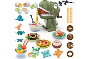 YOSITOCHUAN Dough Play Sets for Kids 2-4, Dinosaur Noodle Maker Toy, Toddler Play Clay Kit with Dinosaur Modle Eggs, Arts and Crafts Tools Gift for 3 4 5 6 7 8 Year Old Girls Boys