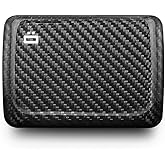 Genuine carbon fiber card holder with metal lock, RFID Protection against fraud and demagnetization, Compact wallet, Smart Case OSLO model