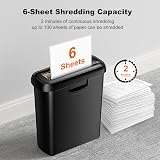 Bonsaii S123-A 6-Sheet Strip-Cut Shredder 9L Bin Auto Start/Overheat 2 Min Run view 2