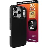 ZAGG Manhattan Snap Phone Case for iPhone 17 Pro - Black, Drop Protection (13ft/4m), Soft-Touch Silicone, Slim & Lightweight, Smooth Surface & No-Slip Grip, MagSafe Compatible