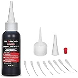 Starbond KBL-500 Black Medium Thick, Premium Rubber Toughened CA - Cyanoacrylate Adhesive Super Glue Plus Extra Cap and Micro