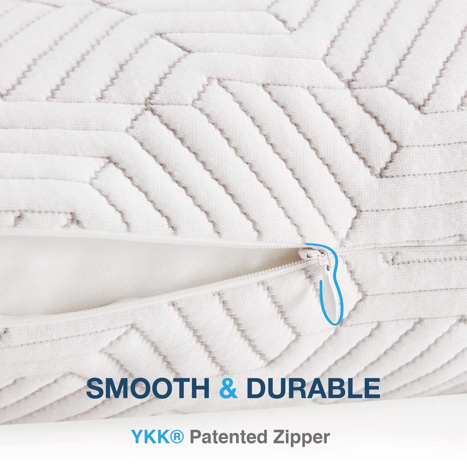 SLEEP ZONE Premium Bed Pillow Temperature Regulation Shredded Memory Foam Hypoallergenic Adjustable Loft Bamboo Cover with YKK Zipper, Queen