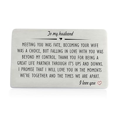 Buy Engraved Wallet Insert Anniversary Present For Husband From Wife Wallet Love Note Insert For Husband Men Birthday Wedding Deployment Idea For Him By Xgakwd Online In Turkey B08l1vcw5t