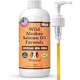 Natural Dog Company Wild Alaskan Salmon Oil for Dogs - 16 oz | Omega 3 Fish Oil Supplement with EPA &amp; DHA for Skin, Coat, Itch Relief, Joints, Heart &amp; Immune Support, Liquid Food Topper