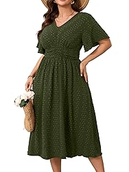 RWJ Women's Plus Size Maxi Dress V Neck Short