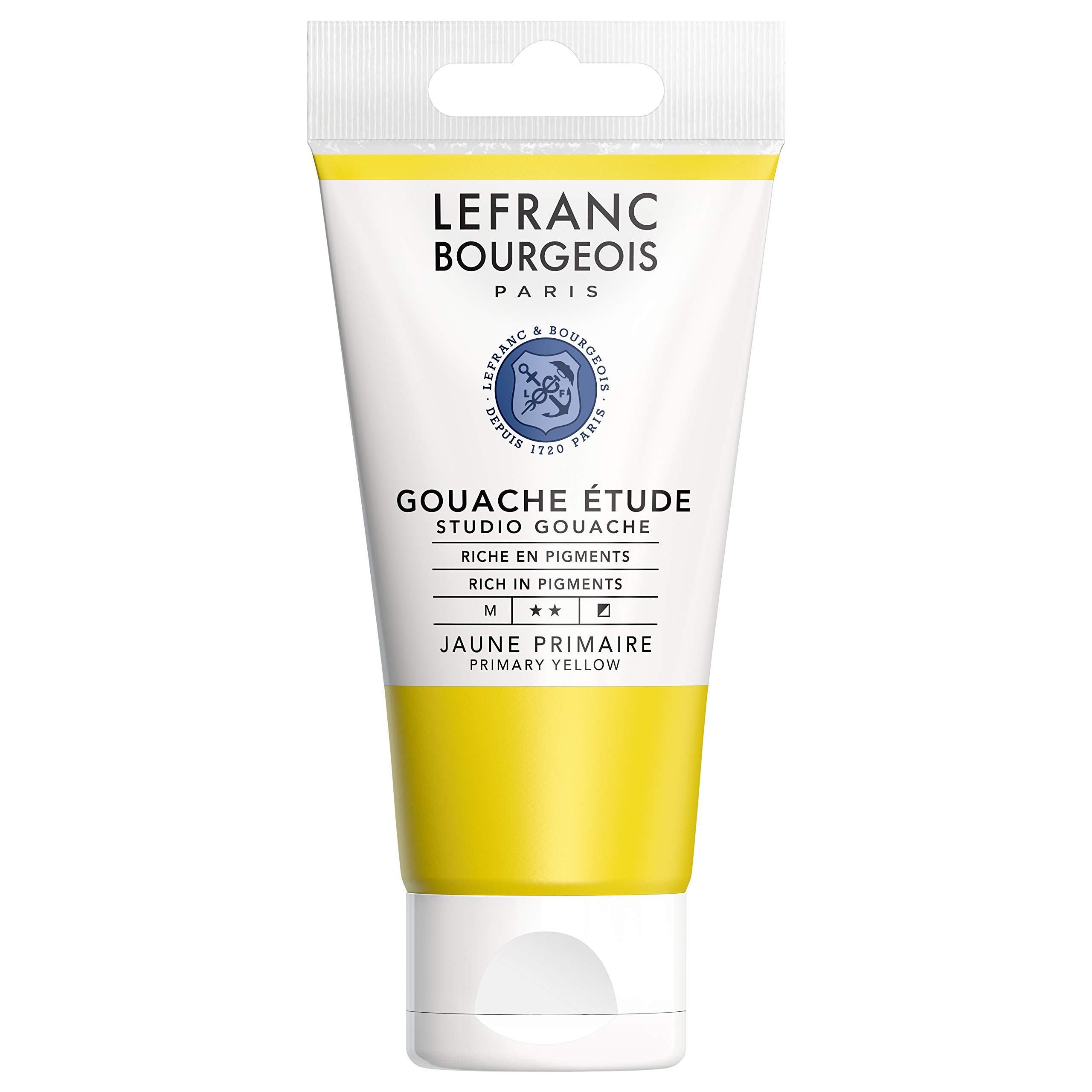 Lefranc Bourgeois 301246 Studio Gouache, Strong, Light-Resistant, Opaque Colours in 80 ml Tube - Yellow