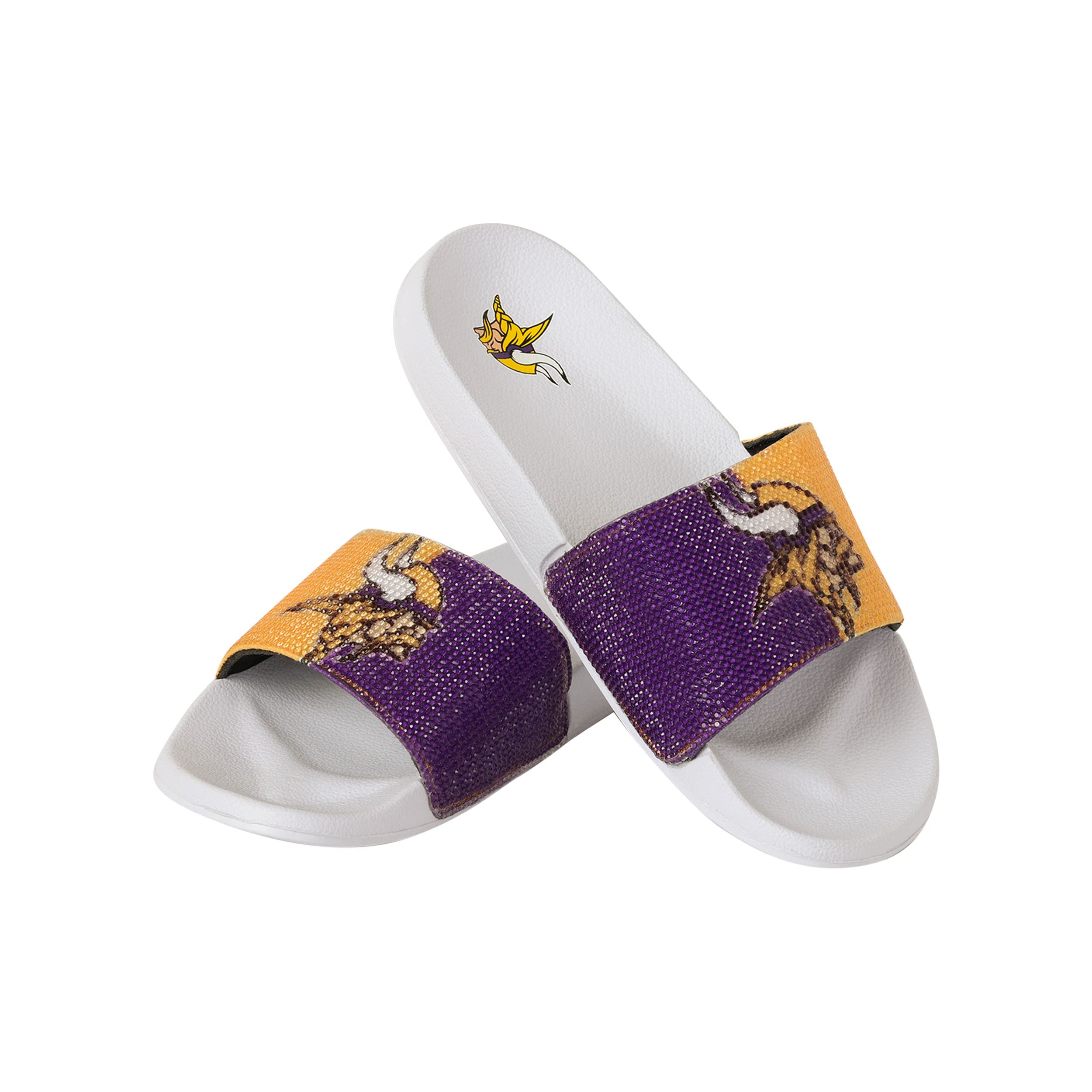 FOCO Minnesota Vikings NFL Womens Big Logo Shimmer Slide - S Image