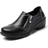 FOVSMO Loafers for Womens Comfort Dressy Slip-Ons Zipper Business Casual Office Work Shoes