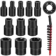 SEDY 11-Piece E-Torx Socket Set - Star Socket Set with Socket Rail, External Torx Socket with Socket Organizer, External Socket Set, E4 E5 E6 E7 E8 E10 E12 E14 E16 E18 E20 Reverse Sockets Set