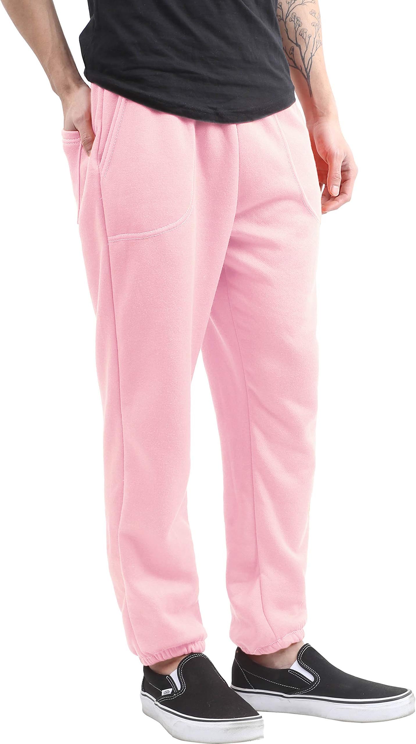 Ma Croix Mens Lightweight Sweatpants with Pockets Elastic Waist Fleece Jogger