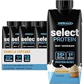 PEScience Select Protein Shake RTD, Vanilla Cupcake, Pack of 12 | 25g Whey and Casein Blend, High Protein Drink, Gluten Free, Keto Friendly, 1g Sugar