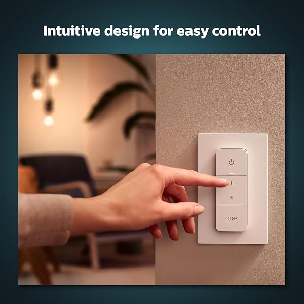 PHILIPS HUE SMART DIMMER SWITCH REMOTE, WHITE, 1 PACK, TURNS HUE LIGHTS ON, OFF, DIMS OR BRIGHTENS, SMART HOME CONTROL, REQUIRES BRIDGE, EASY, NO-WIRE INSTALLATION