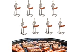 natalieenati 8 PCS Funny Hot Dog Holder for Grilling-Portable Hot Dog Roaster-Reusable Stainless Steel Hotdog and Sausage Stand-Funny Birthday Gifts for Men-BBQ Grill Accessories