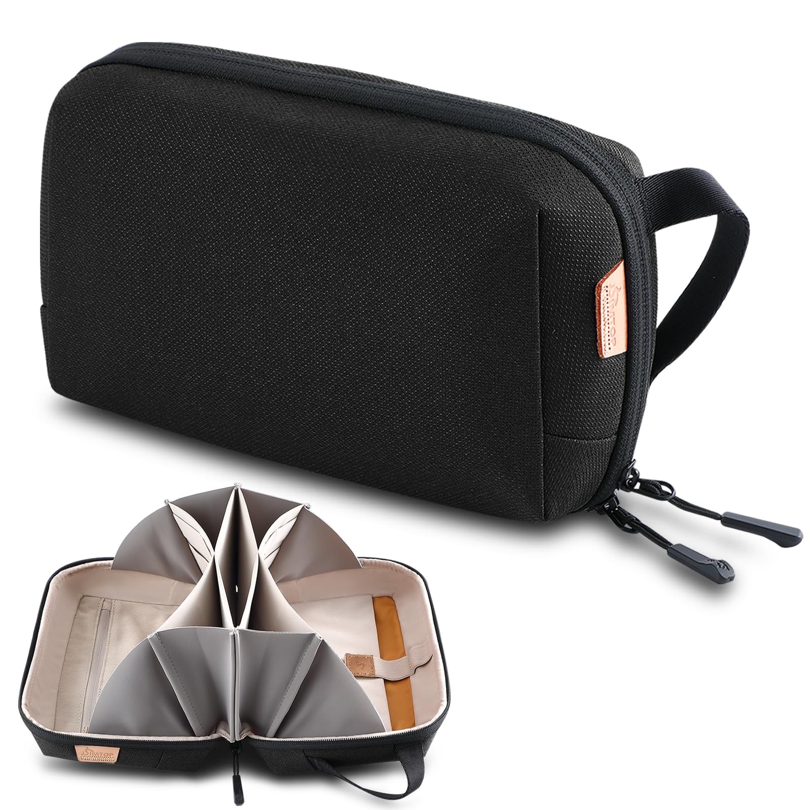 SIMTOP Cable Bag Organiser for USB Charging Cable, SD Cards, Laptop Storage - Black
