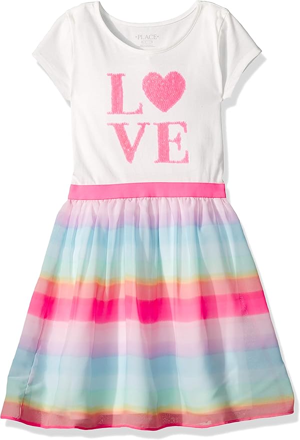 The Children's Place Big Girls' Short Sleeve Knit Dress