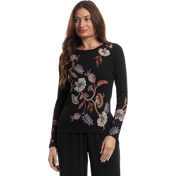 (取寄) ジョニー ワズ レディース ロング スリーブ Johnny Was women Long Sleeve Thermal- Gineva Black Johnny Was Womens Sidonia Velvet Oversized Pleat Shirt, L, Black