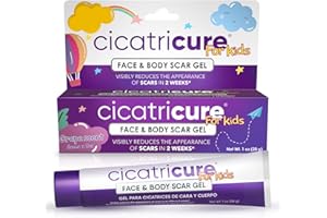 CICATRICURE Advanced Scar Gel for Kids, Gentle Formula to Improve the Appearance of Scars, Helps Smooth and Soften Skin, For Face and Body, Grape Scent, 1 oz