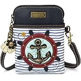 CHALA Ocean Collection Cell Phone Crossbody Purse-Women PU Leather/Canvas Multicolor Handbag with Adjustable Strap