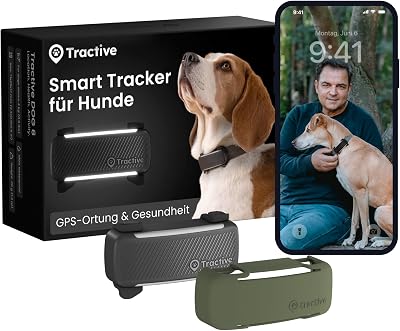 Smarter Hunde GPS Tracker | Bundle mit Cover | Modell 2025 | Live-GPS-Ortung | Weglaufalarm & Gesundheitswarnungen | Beobachtung der Vitalwerte | Marktführer (Schwarz)