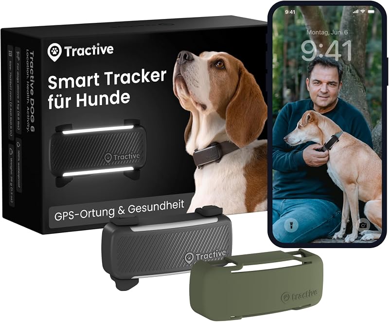 Smarter Hunde GPS Tracker | Bundle mit Cover | Modell 2025 | Live-GPS-Ortung | Weglaufalarm & Gesundheitswarnungen | Beobachtung der Vitalwerte | Marktführer (Schwarz)